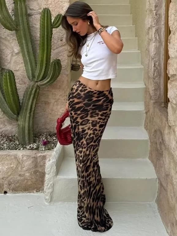 Leopard print skirt