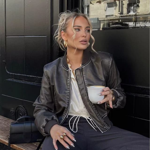 Chaqueta motera Faux leather