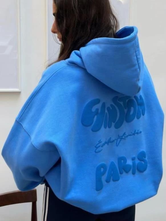 Sudadera azul oversize