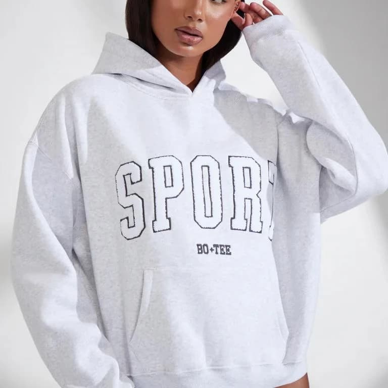 Product Sudadera con capucha gris SPORT