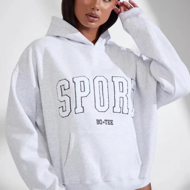 Sudadera con capucha gris SPORT