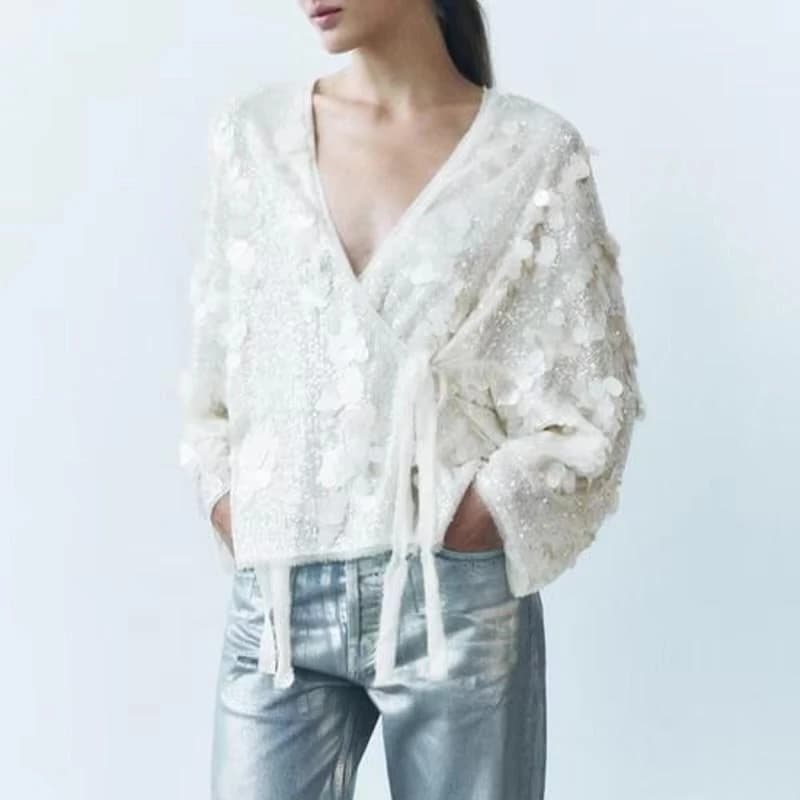 Product Jersey largo con cuello en V