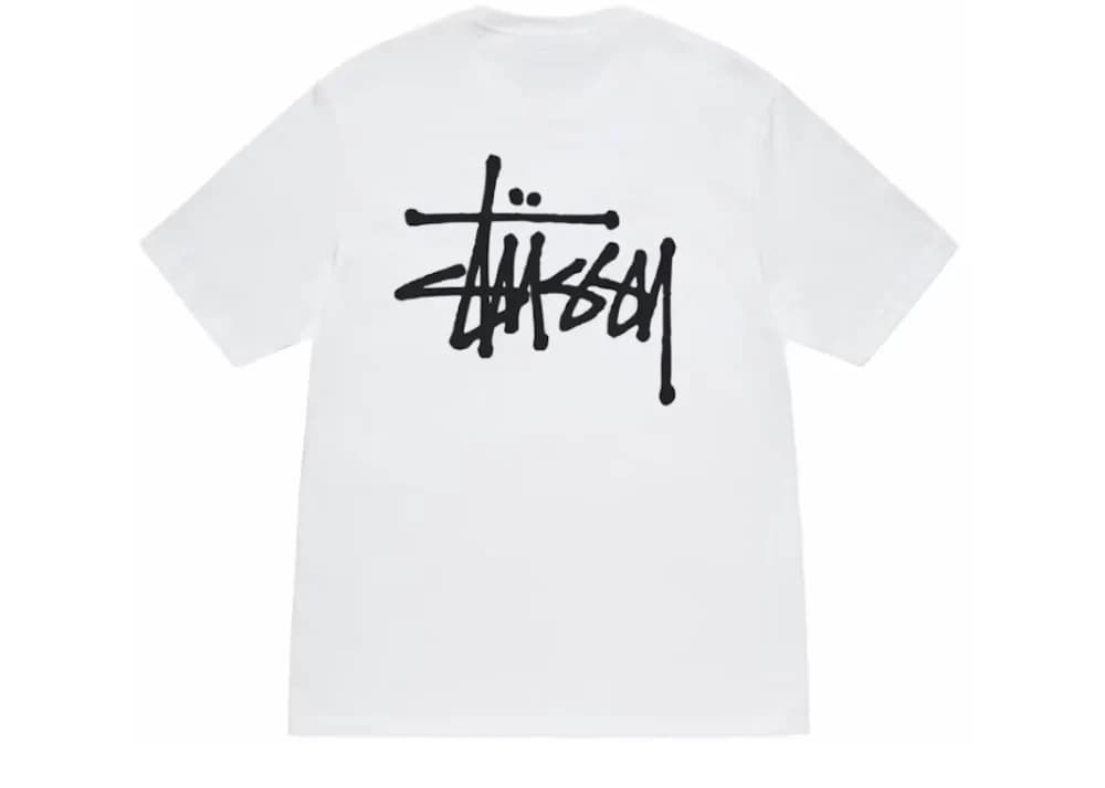Product Stussy Basic T-Shirt White Bordado