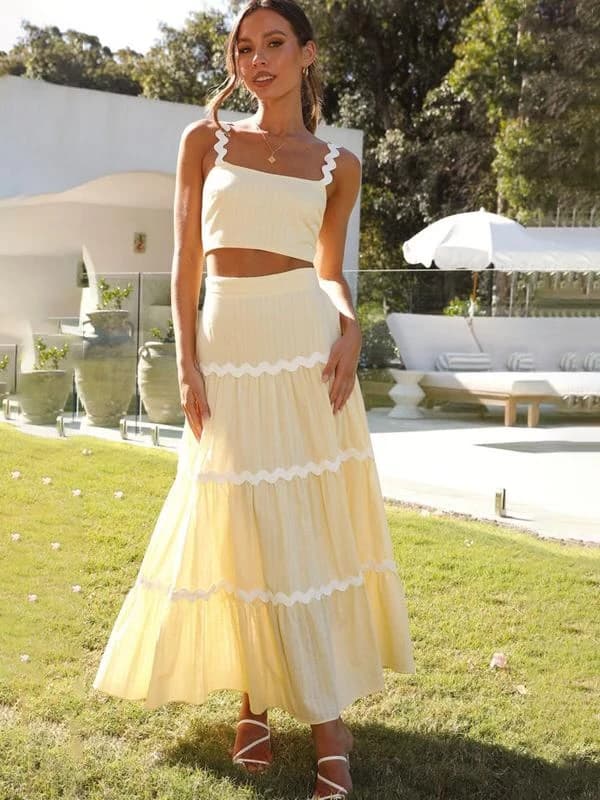 Conjunto de Falda y top amarillo