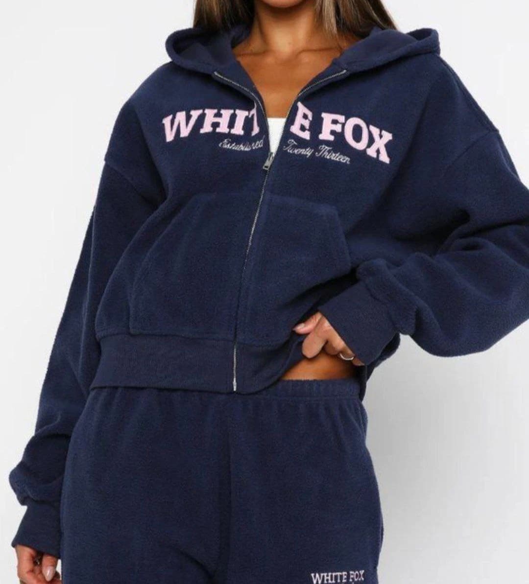 Product White Fox Zip Front Hoodie Nautical